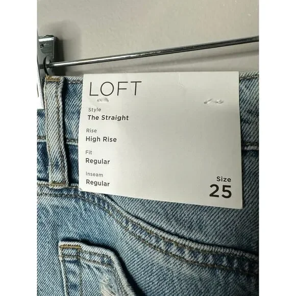 Loft Jeans High Rise Straight Leg Women's Size 0/25 New with Tags - Picture 3 of 7